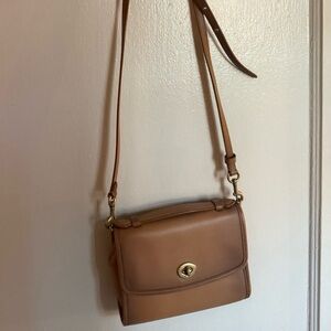 Coach Light Saddle Turnlock Leather Crossbody Bag